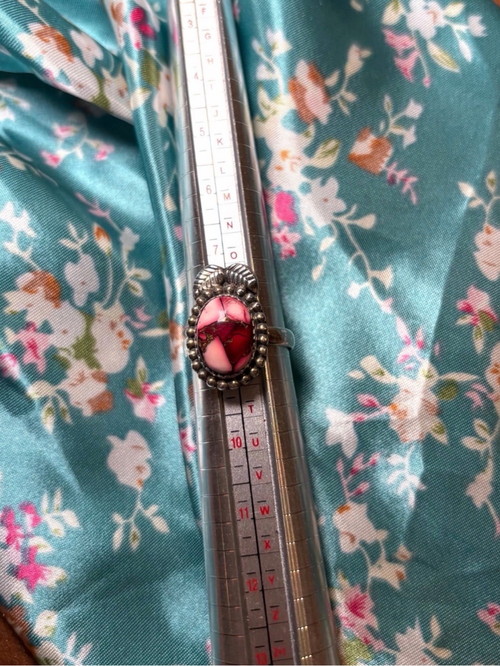 Pink turquoise ring
